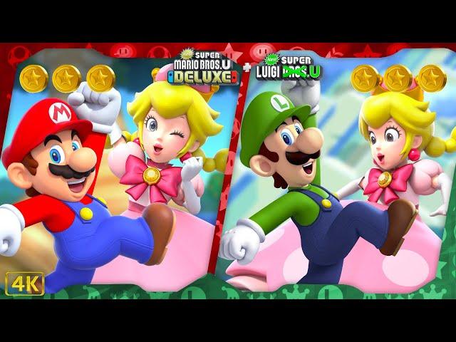 New Super Mario Bros. U Deluxe + New Super Luigi U ⁴ᴷ Full Game (All Star Coins) 2-Player