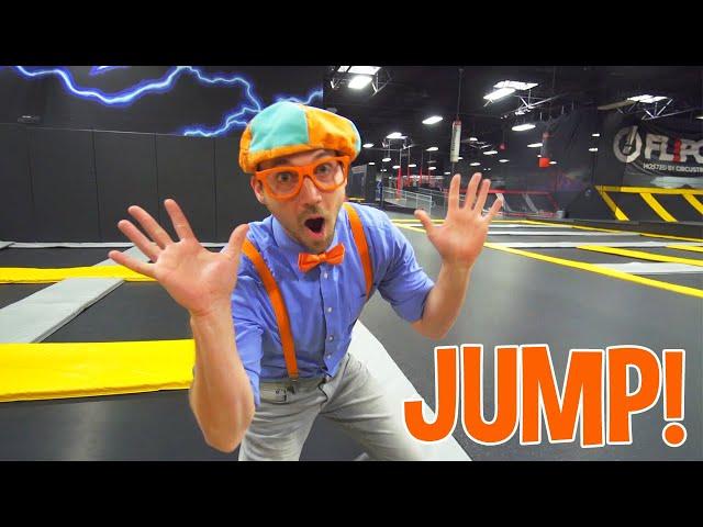 Learn With Blippi at an Indoor Trampoline Park | Learn About Animals That Jump | Blippi Videos