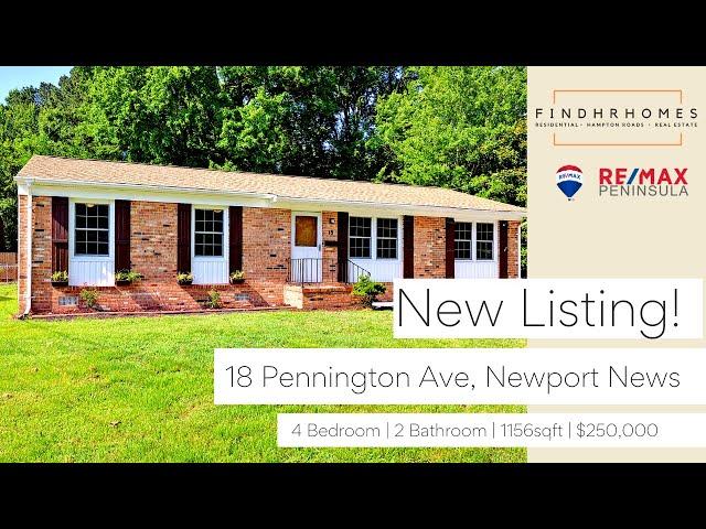 New Listing! 18 Pennington Ave, Newport News VA | 4 Bed 2 Bath | Eric Thompson (757) 685-3172