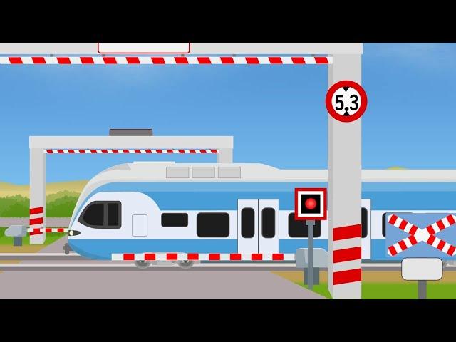 Railroad Crossing & trains  アルジェリアの踏切電車アニメ