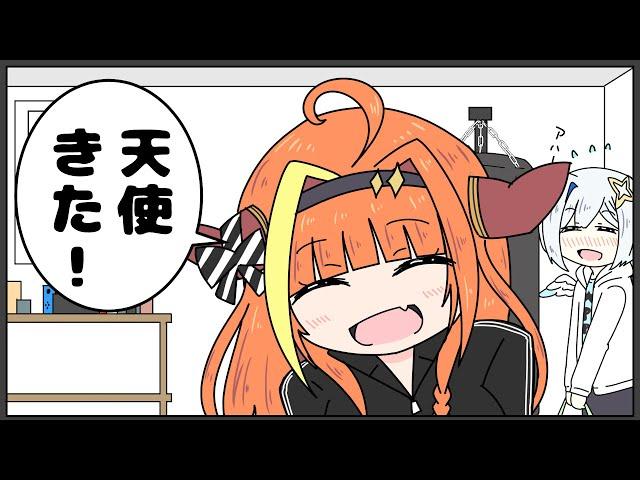 [Eng sub] Kaityou and PP angel, sudden collaboration off home [Kiryu Coco/Amane Kanata/hololive]