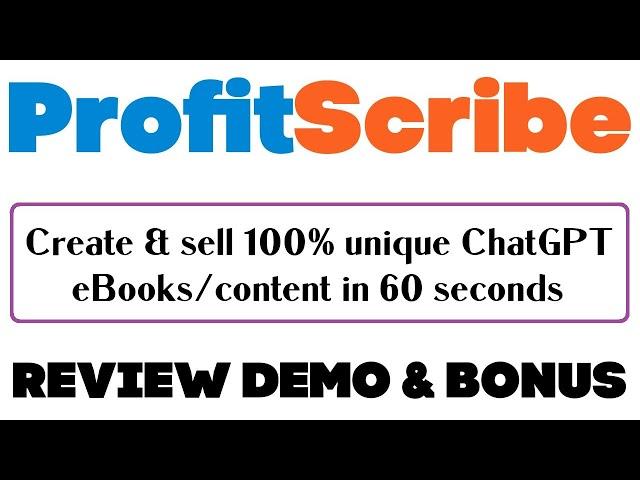 ProfitScribe Review Demo Bonus - Your Own Automated Done-For-You Content Business