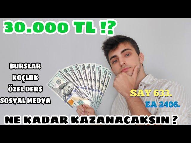 Derece Öğrencileri Ne Kadar Kazanıyor? | KOÇLUK, BURSLAR, ÖZEL DERS, YOUTUBE