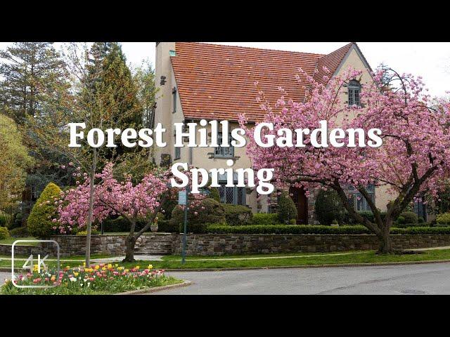 Forest Hills Gardens. Most beautiful neighborhoods in NYC. Cherry Blossoms in New York. 2023