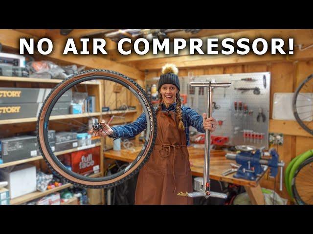 The SECRET TO INSTALLING TUBELESS WITH A FLOOR PUMP (no air compressor or charger) | Syd Fixes Bikes