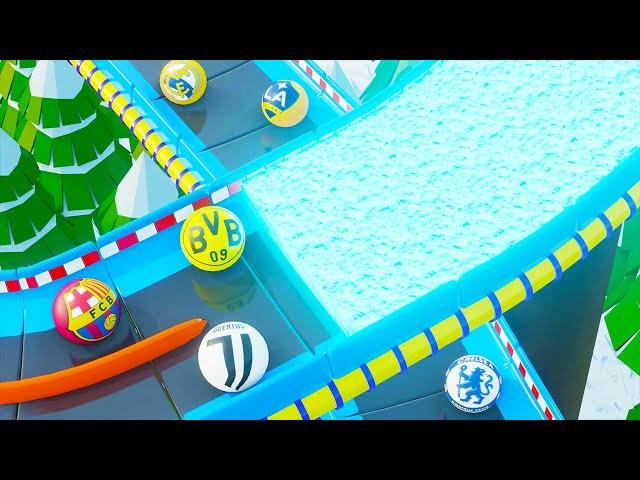 Marble Race Avalanche - 16 Football Clubs (Who Will Escape?)