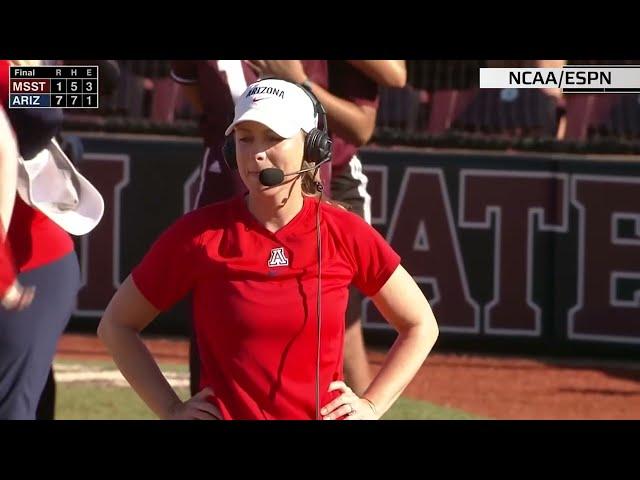 Caitlin Lowe gets emotional after Arizona secures spot in Women's College World Series