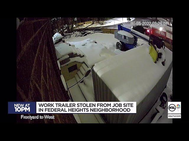 Work trailer stolen from job site in Federal Heights neighborhood