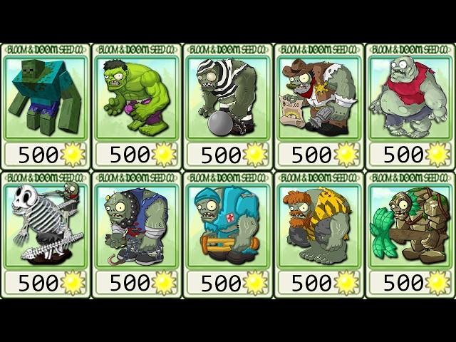 Tournament All Gargantuar Zombies - Who Will Win? - PvZ 2 Zombie vs Zombie China Version