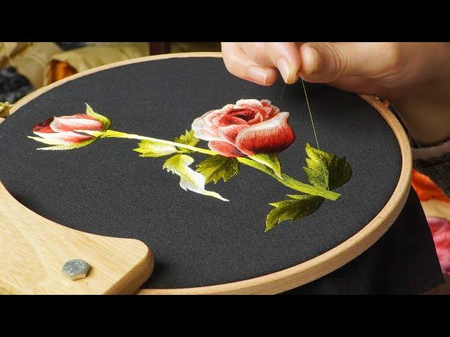 KIT119 Rose Embroidery, Step by Step from Design to Embroidery