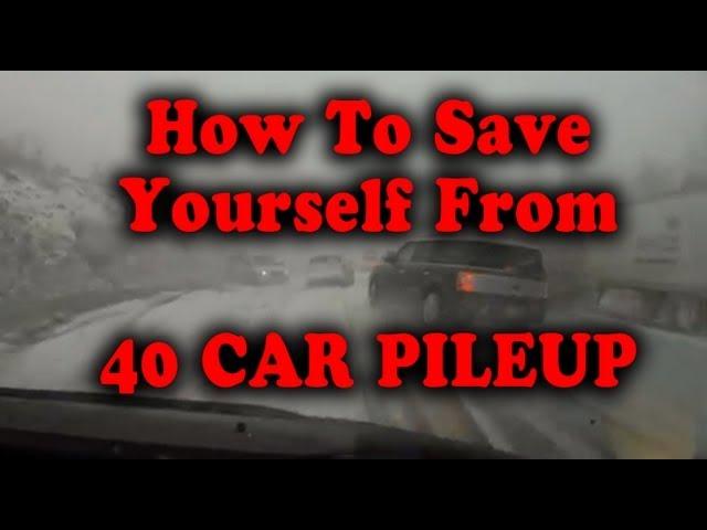 How To Dodge 40 Car Pileup Accident