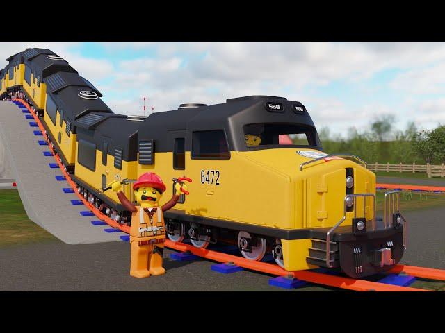 Lego thief tries to crash the TRAIN - Lego City Cartoon - Choo choo train kids videos