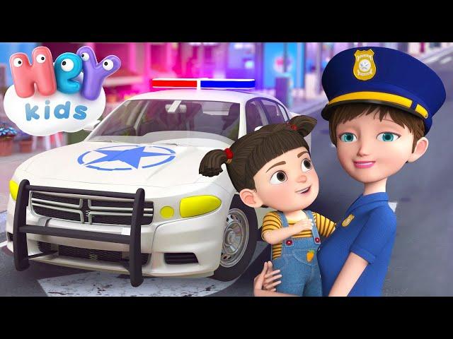 Masina de politie pentru copii  Cantece si desene animate  HeyKids