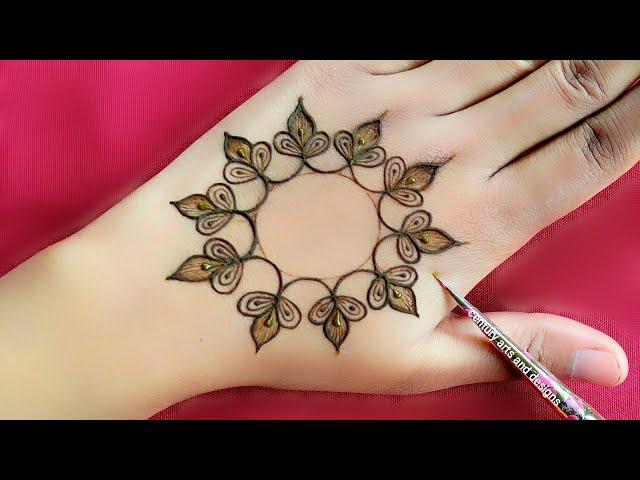 Very beautiful stylish back hand mehndi design | Easy round mehndi design | mehndi ka design| mehndi