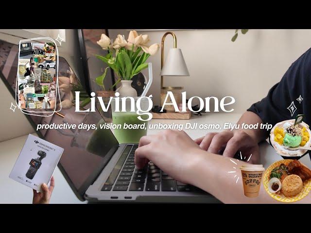 Living Alone in the Philippines: productive in 2025, vision board, unboxing DJI osmo, Elyu food trip