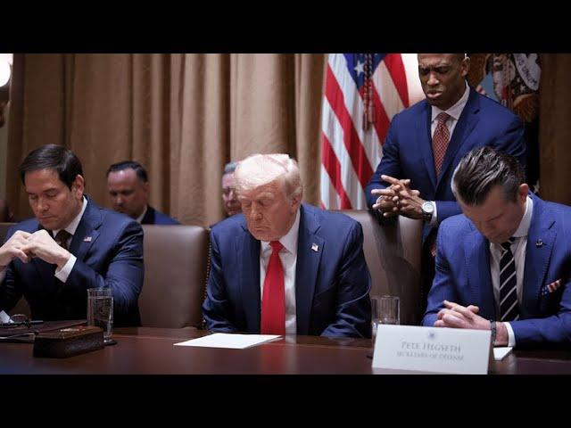 HUD Secretary Scott Turner Prays Over Trump’s First Cabinet Meeting