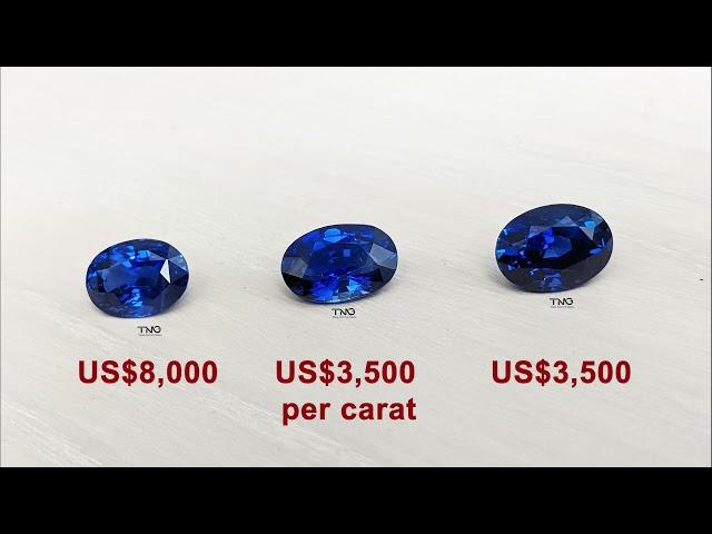 Difference Between Unheated & Heated Royal Blue Sri Lankan Sapphire in the 4 to 5-Carat Range