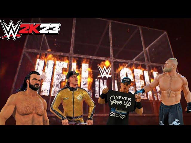 BREAKING: BROCK VS DREW- AN EPIC CAGE MATCH YOU WON'T BELIEVE WHAT HAPPENS NEXT! #wwe2k23 #IGN