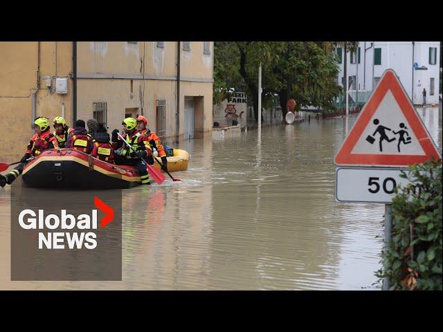 Italy flooding: "All hell breaking loose," resident says as extreme weather creates chaos