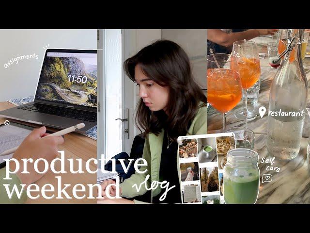 productive weekend vlog | schoolwork and self care