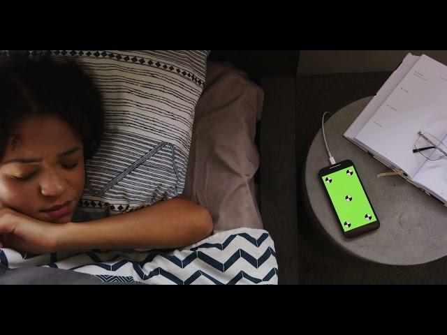 4K Green Screen, Smartphone, Woman, Sleeping | Free Stock Video Footage [ No Copyright ]