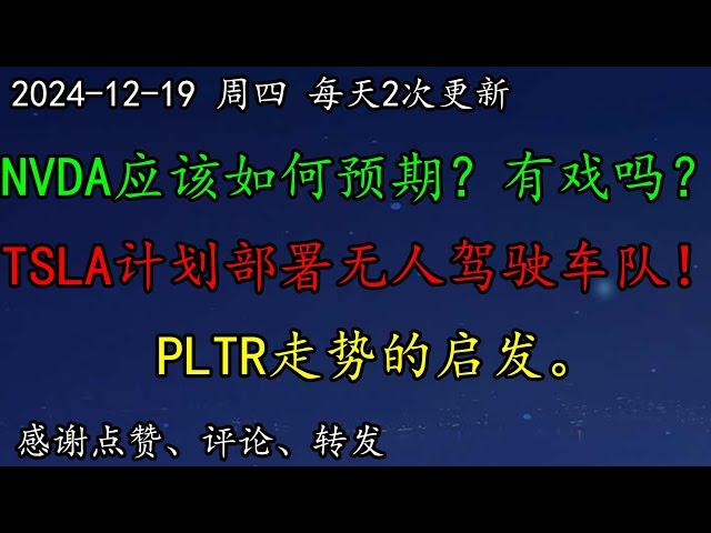 美股 多头还有希望吗？劳动力市场改善！NVDA应该如何预期？有戏吗？TSLA计划部署无人驾驶车队！AAPL走势怎么看？美元如何预期？PLTR走势的启发。