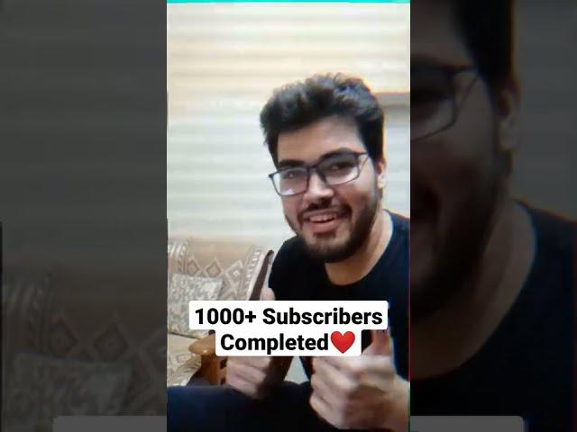 Finally completed 1000+ Subscribers. Thanks everyone. Keep supporting  #livecount