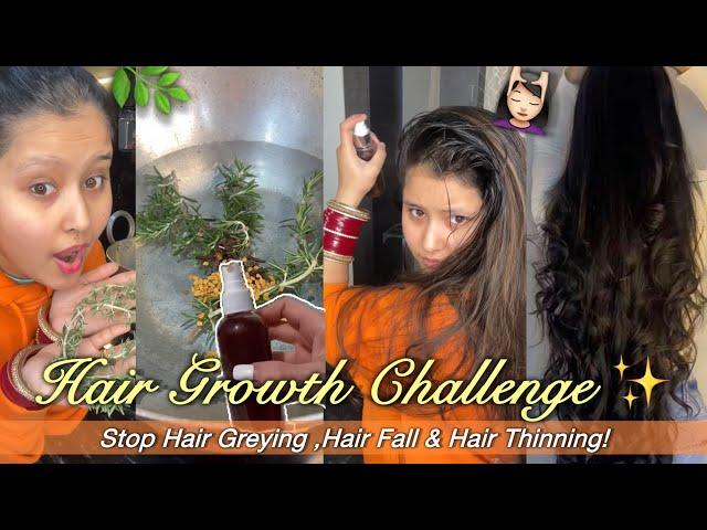 Hair Growth Challenge: Get Long Hair in Just One Week! PREVENT Grey Hair & Hair Fall at Home 