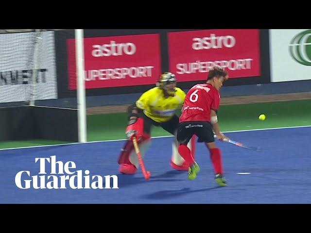 Hockey player produces incredible flick and lob to win penalty shootout