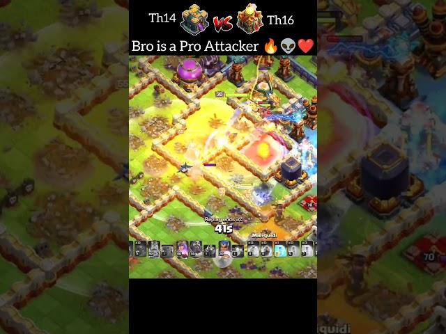 Best Th14 Vs Th16 | Best Meta Strategy | Th14 Queen Charge Hybrid Strategy (Clash Of Clans) #shorts
