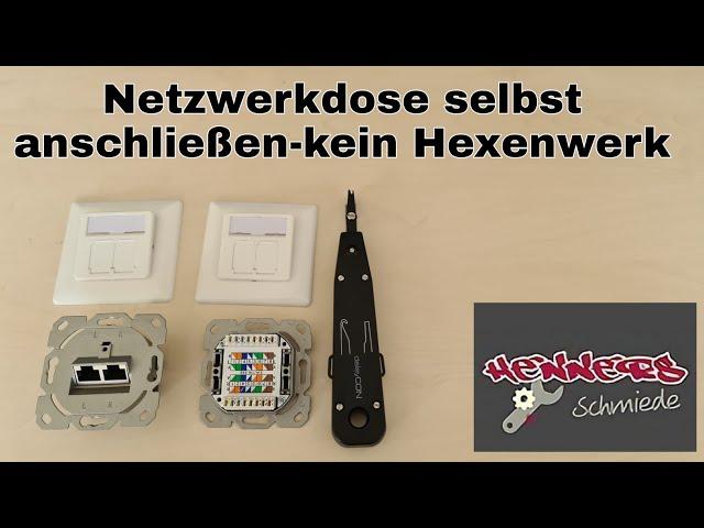 Netzwerkdose anschließen, auflegen, verkabeln. CAT 7 Kabel. Netzwerk selbst installieren