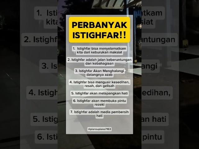 YUUUK PERBANYAK ISTIGHFAR KARENA BANYAK MANFAATNYA #shortvideo #video #istighfar #motivation