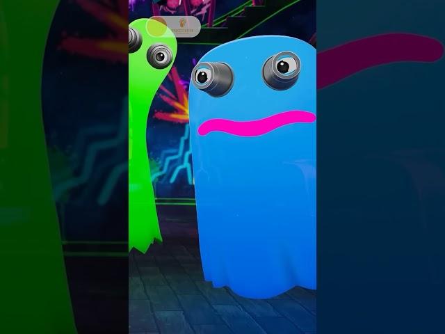 ADLEY & DRACULA DAD run from RAiNBOW GHOSTS!! they escape the  room in the haunted mansion!!