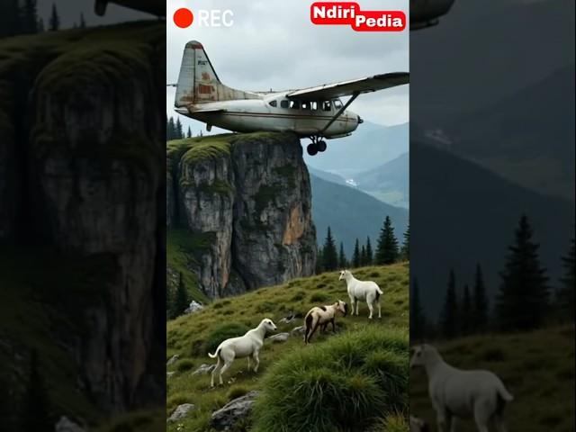 Small Plane Crash in the Wild only Goats there! #mountaingoat #ibex