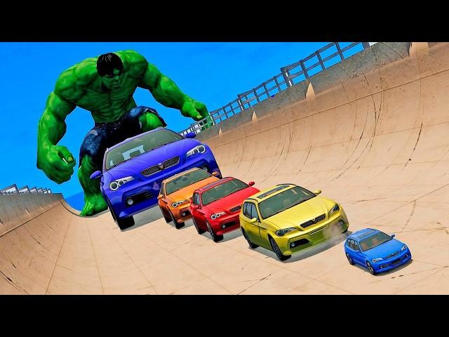 CARROS vs MEGA RAMPA DO HULK | BeamNG.Drive