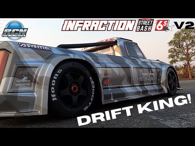 Drift King!  Arrma Infraction V2 - HandBrake Tested - Running Video