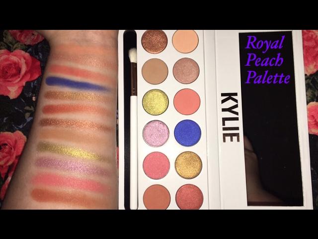 Kylie Cosmetics ROYAL PEACH PALETTE SWATCHES  makeupbytashaxo