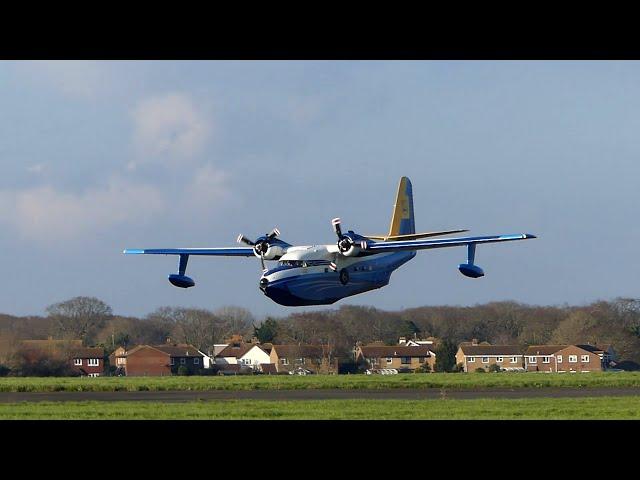 Grumman Albatross N98TP amphibian back at Solent Airport, Hampshire UK - Wednesday 6th March 2024