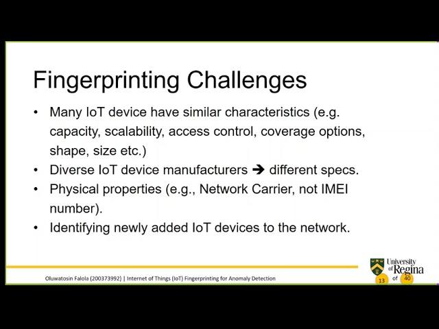 Internet of Things (IoT) Device Fingerprinting for Anomaly Detection