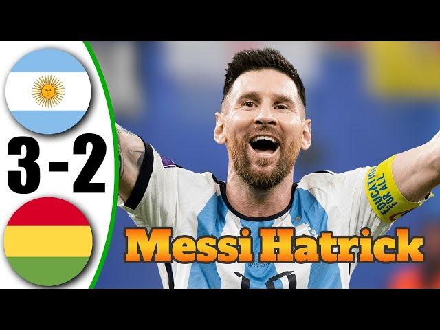 Messi Hat Trick - Argentina vs Bolivia 3-2 - All Goals & Highlights - 2024