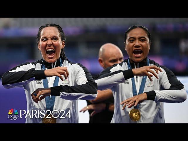 New Zealand women's rugby performs Haka after gold medal win | Paris Olympics | NBC Sports