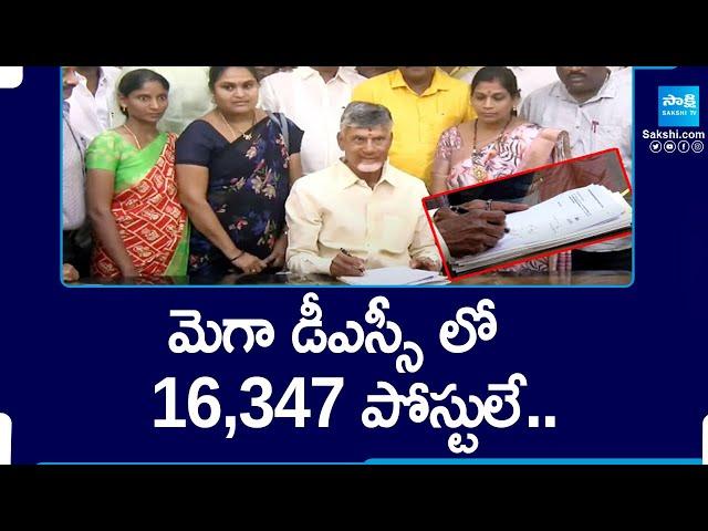 16,347 AP Mega DSC Posts In Ap | CM Chandrababu First Sign On Mega Dsc | @SakshiTV