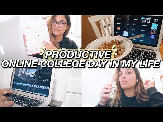 PRODUCTIVE ONLINE COLLEGE DAY IN MY LIFE: zoom class, editing, spring classes, online shopping