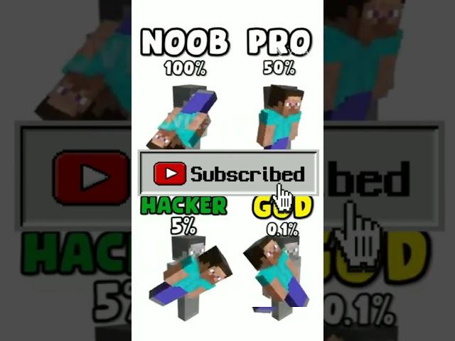 Noob vs Pro vs Hacker vs God in Minecraft! (Only 0.1% Win!)
