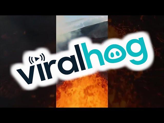 Drone Flies Over Active Icelandic Volcano || ViralHog