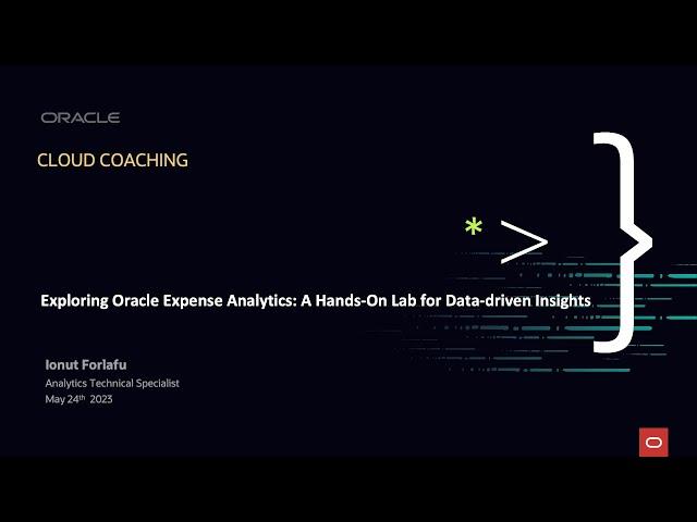 Exploring Oracle Expense Analytics: A Hands-On Lab for Data-driven Insights