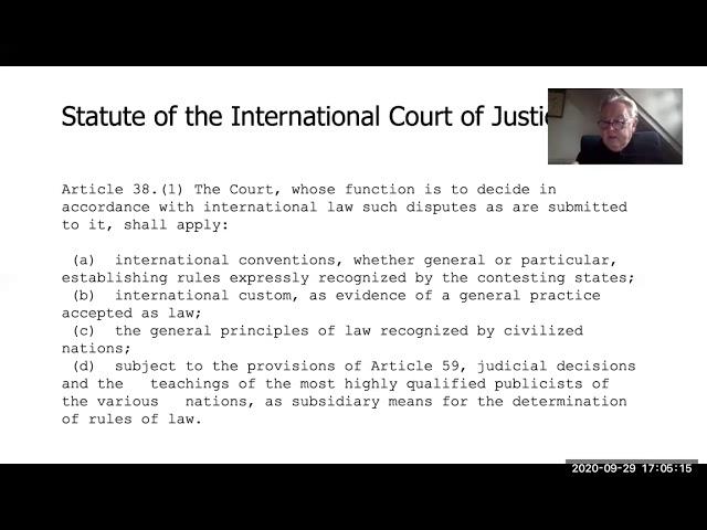 1. International Law Course. Prof. Schabas - Introduction to Sources of International Law