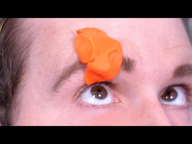 PLAY DOH STUCK IN EYEBROW!