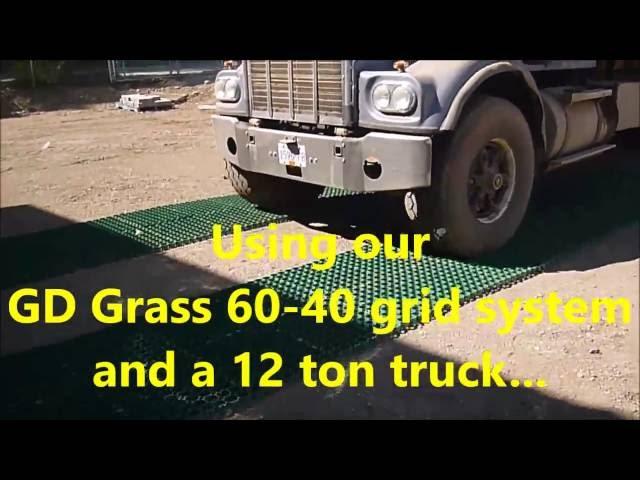 Green Driveway - GD Grass 60-40 - Truck driving on empty grid!