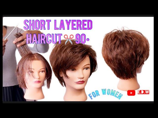 Short Layers Haircut / Uniform layer / 90 ° degree